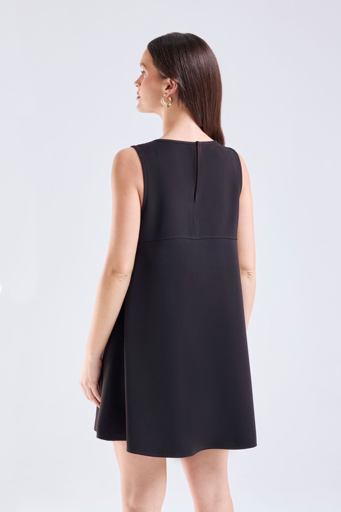 Vestido mujer negro  con cierre delantero