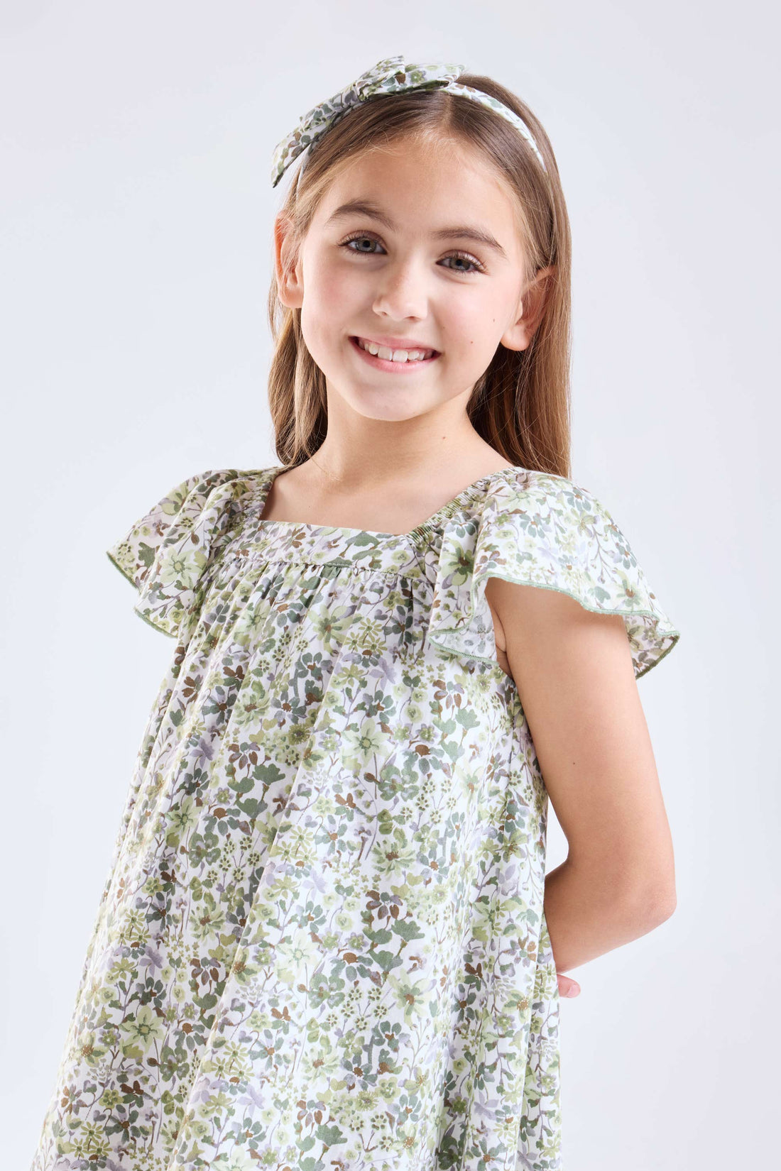 Match verde floreado