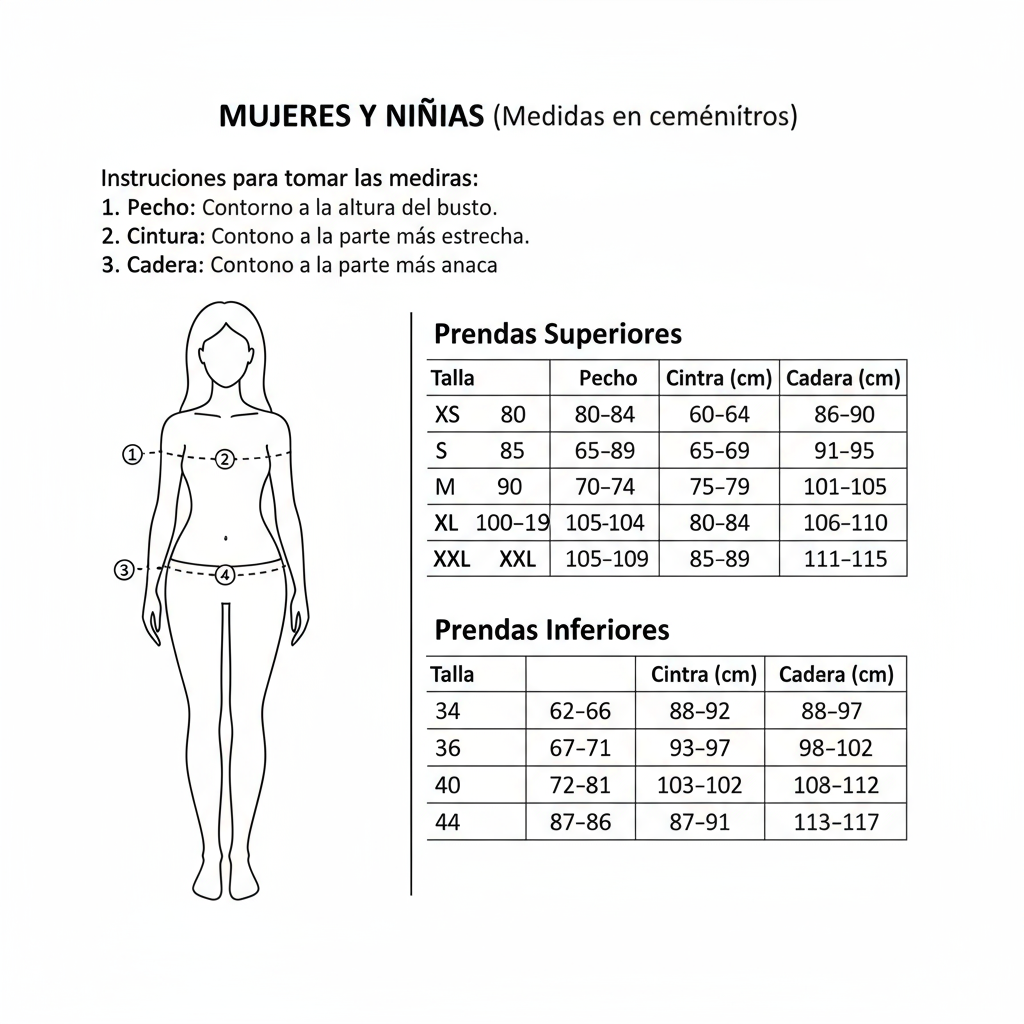 Guía de tallas - Blusa de mujer de tirantes en broderie blanco